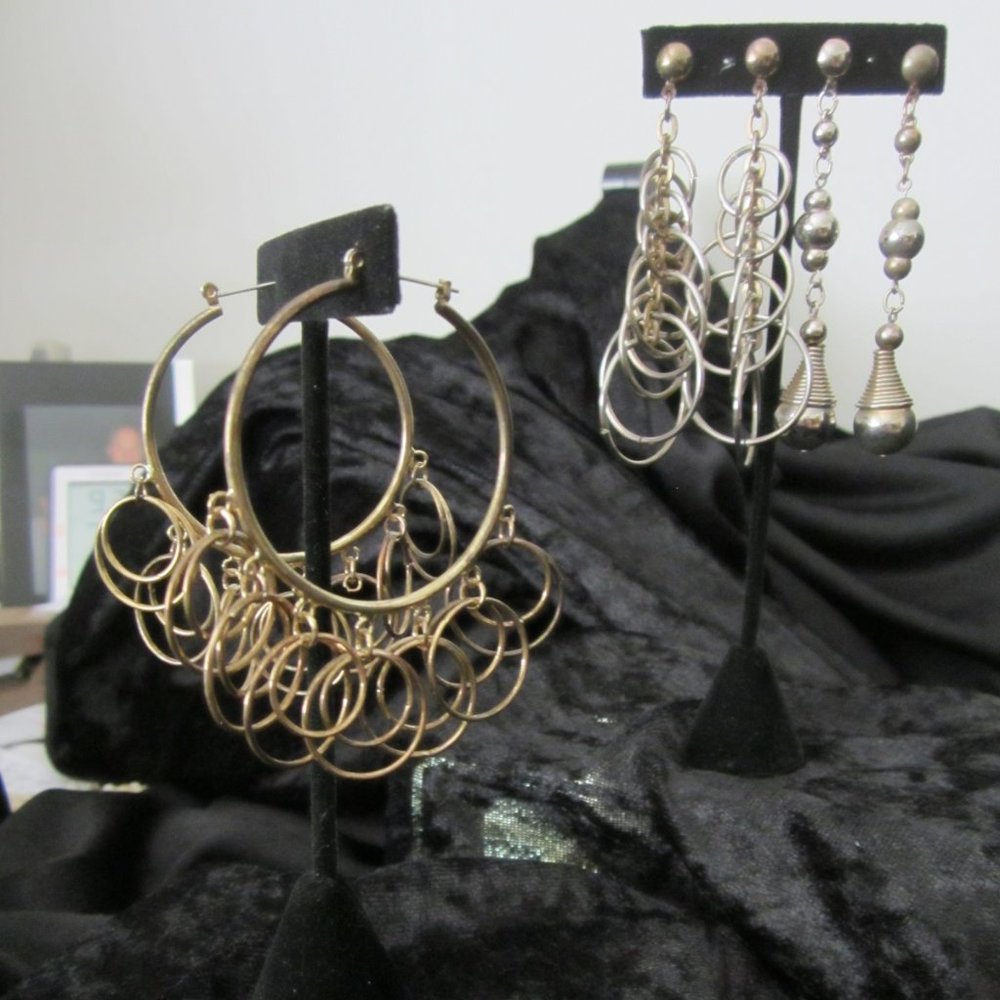 Wacky Vintage 60-70's Long Dangle Pierced Earrings